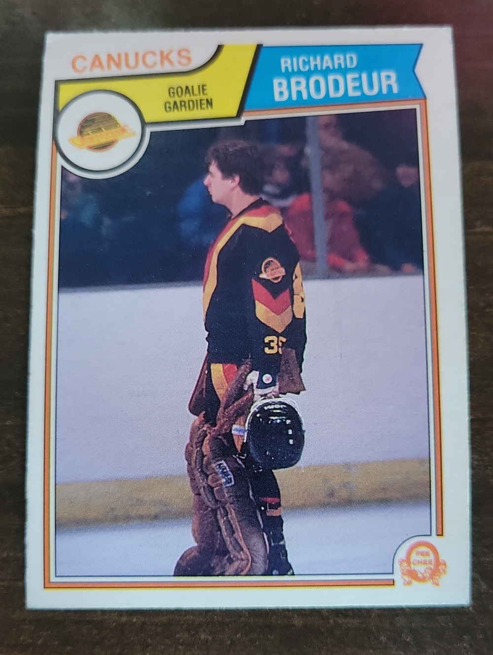 1983/84 OPC Richard Brodeur Canucks Hockey Card - Vintage Goalie Photo